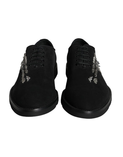 Dolce &amp; Gabbana Zwarte Suède Sicilia Veterschoenen