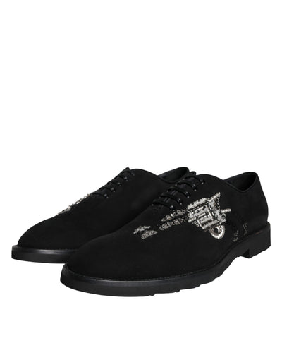 Dolce &amp; Gabbana Zwarte Suède Sicilia Veterschoenen