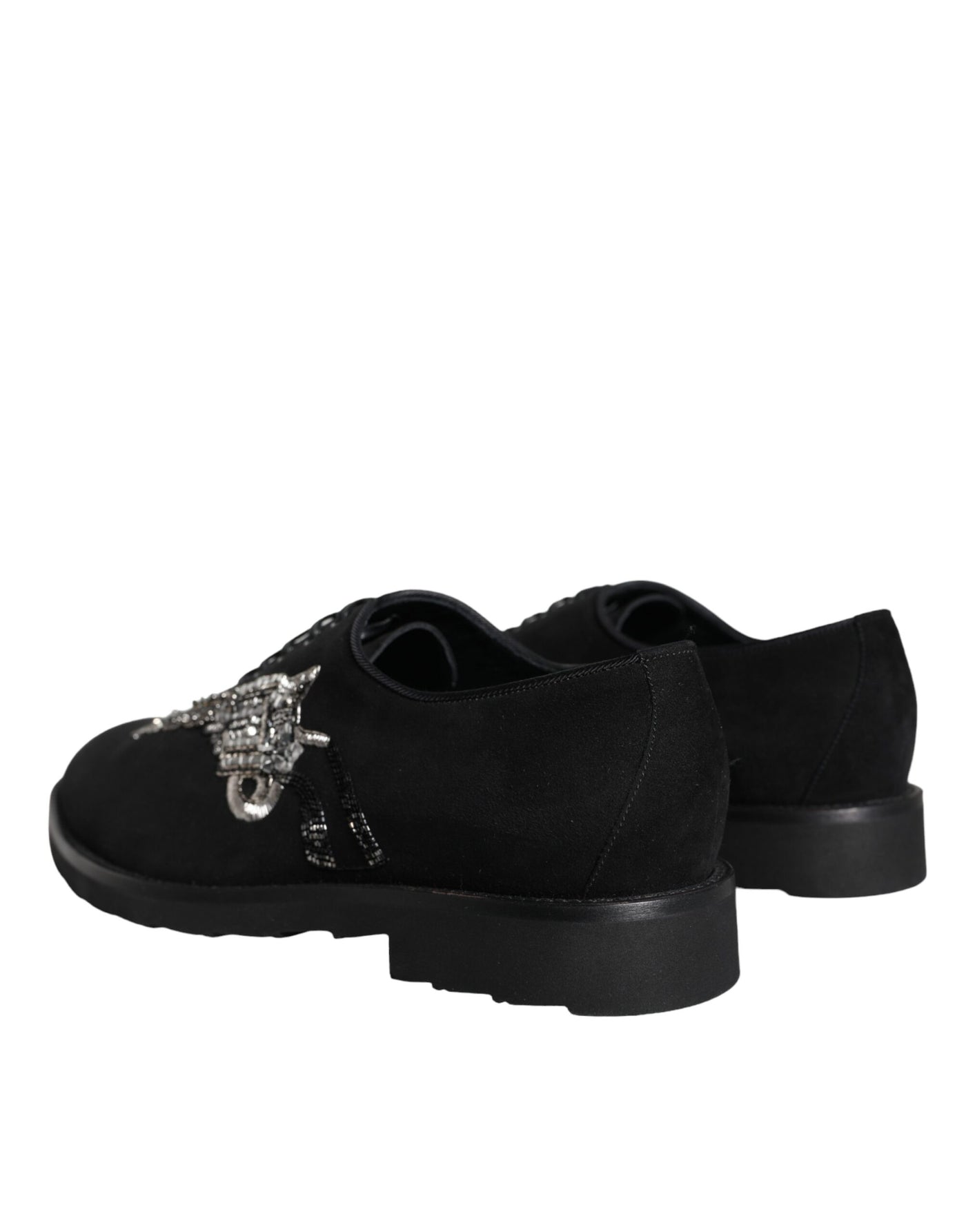 Dolce &amp; Gabbana Zwarte Suède Sicilia Veterschoenen