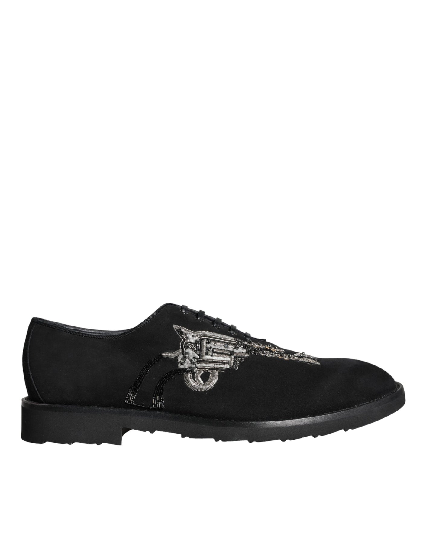 Dolce &amp; Gabbana Zwarte Suède Sicilia Veterschoenen