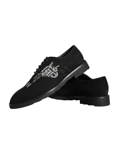 Dolce &amp; Gabbana Zwarte Suède Sicilia Veterschoenen