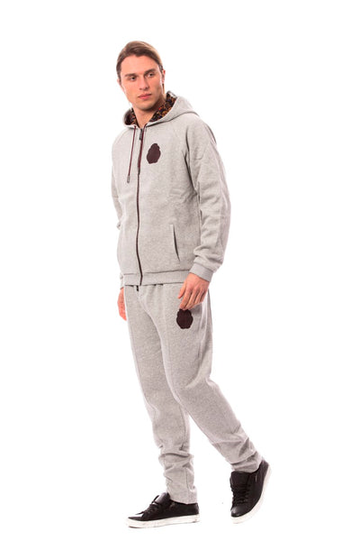 Miljardair Italiaanse couture grijs katoenen sweatshirt met capuchon
