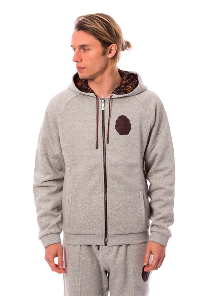 Miljardair Italiaanse couture grijs katoenen sweatshirt met capuchon