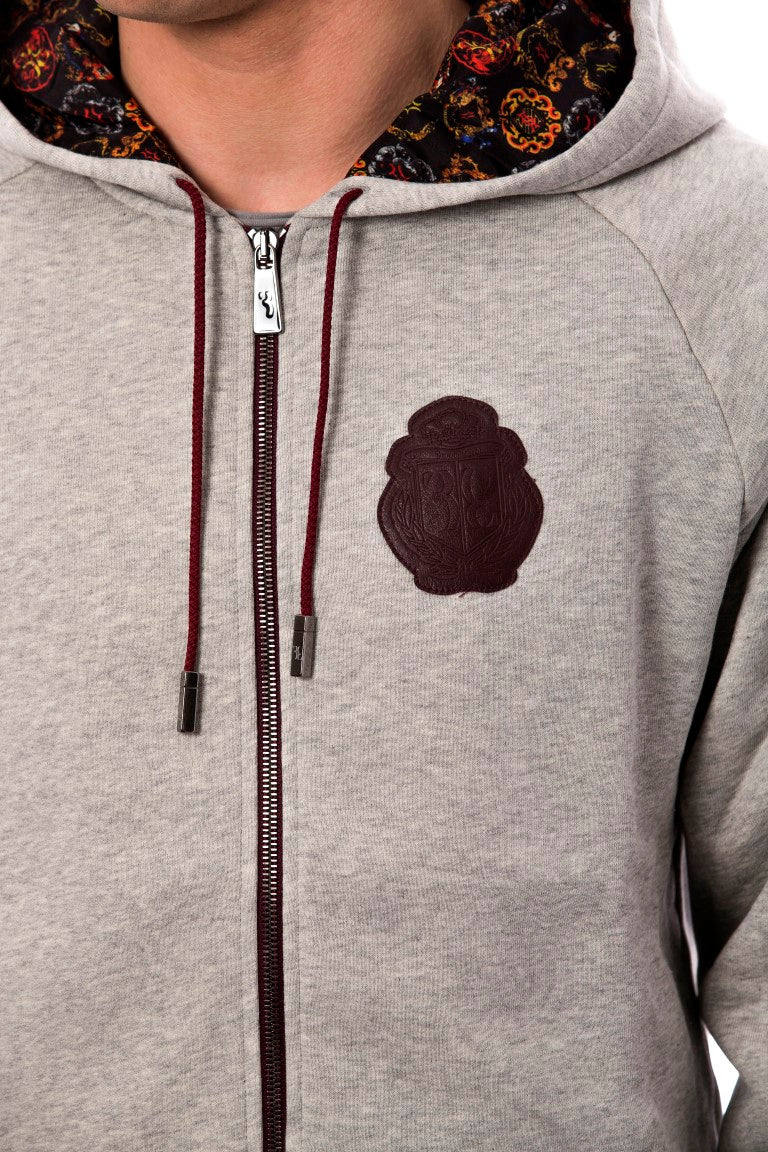 Miljardair Italiaanse couture grijs katoenen sweatshirt met capuchon
