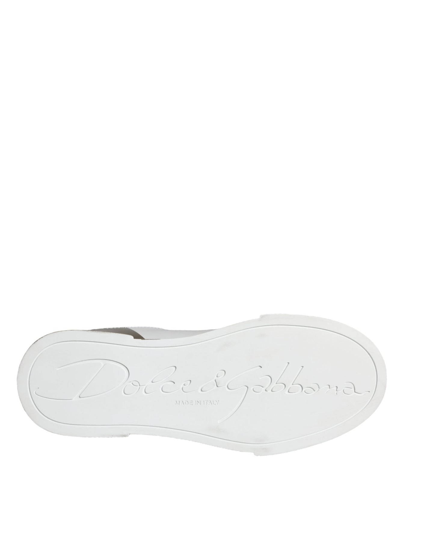 Dolce &amp; Gabbana White Gold Portofino Low Top leren sneakers