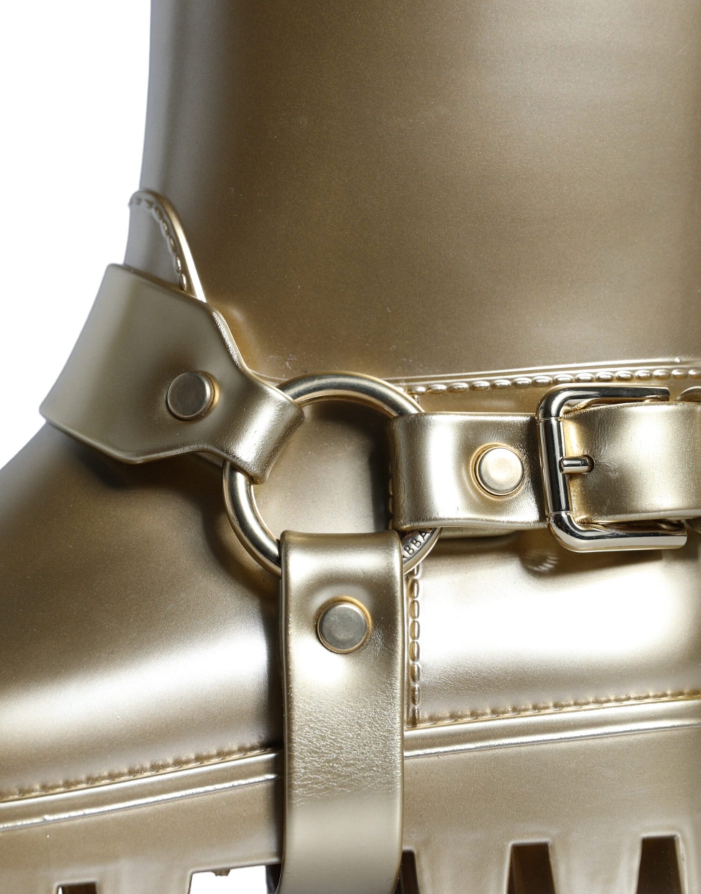 Bottes de pluie Dolce &amp; Gabbana en caoutchouc PVC métallisé doré