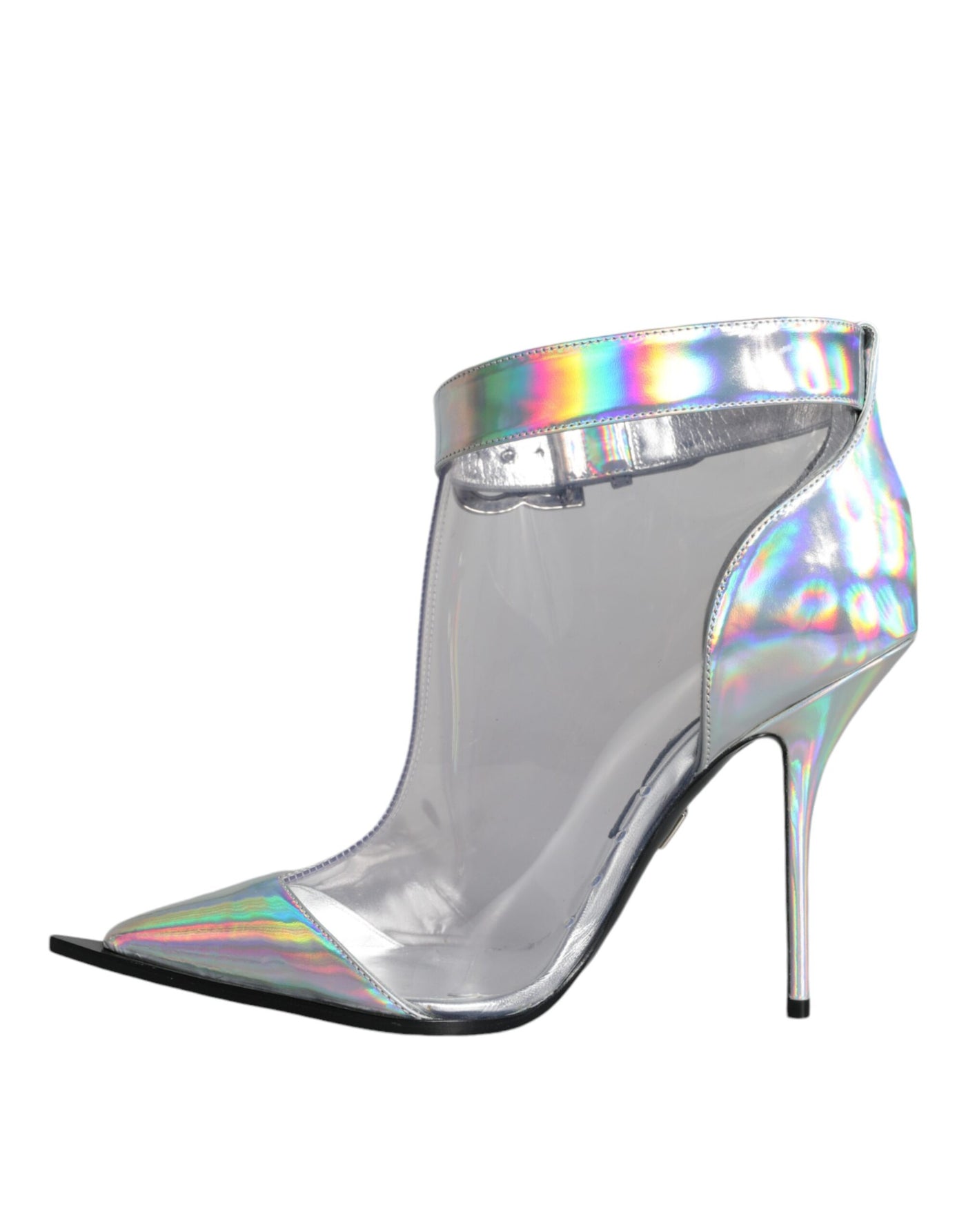 Bottes courtes pointues en PVC irisé argenté Dolce &amp; Gabbana