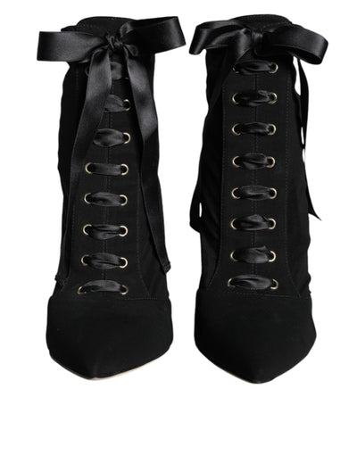 Bottines en jersey extensible noir Dolce &amp; Gabbana