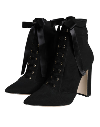 Bottines en jersey extensible noir Dolce &amp; Gabbana