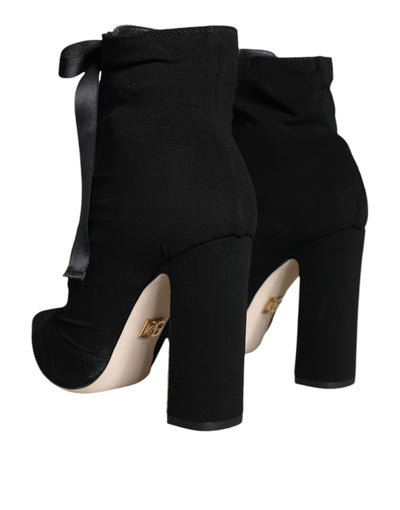 Bottines en jersey extensible noir Dolce &amp; Gabbana