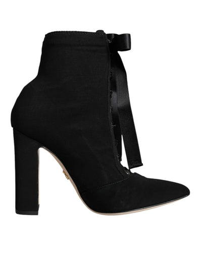 Bottines en jersey extensible noir Dolce &amp; Gabbana