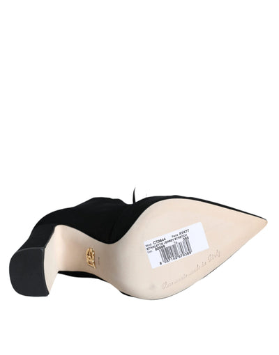 Bottines en jersey extensible noir Dolce &amp; Gabbana