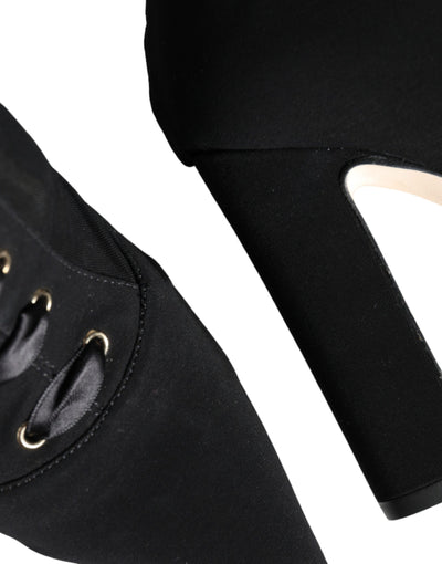 Bottines en jersey extensible noir Dolce &amp; Gabbana