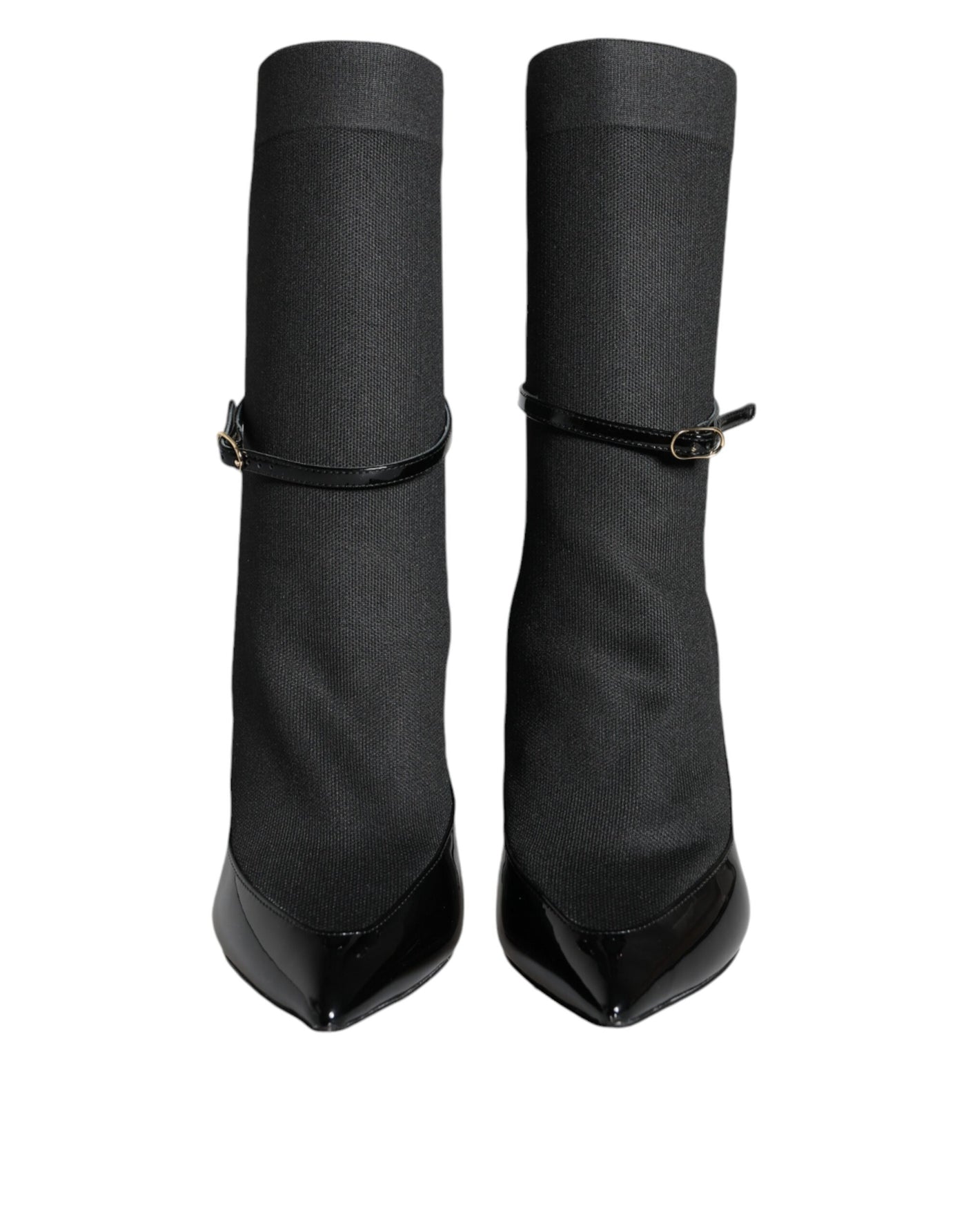 Dolce &amp; Gabbana Bottines à talons aiguilles en cuir noir Chaussettes Chaussures