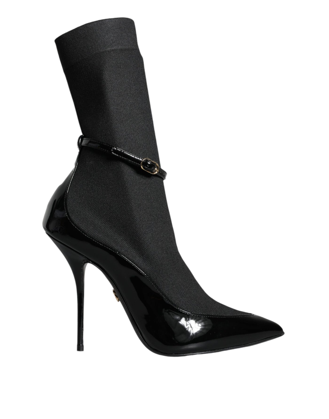 Dolce &amp; Gabbana Bottines à talons aiguilles en cuir noir Chaussettes Chaussures