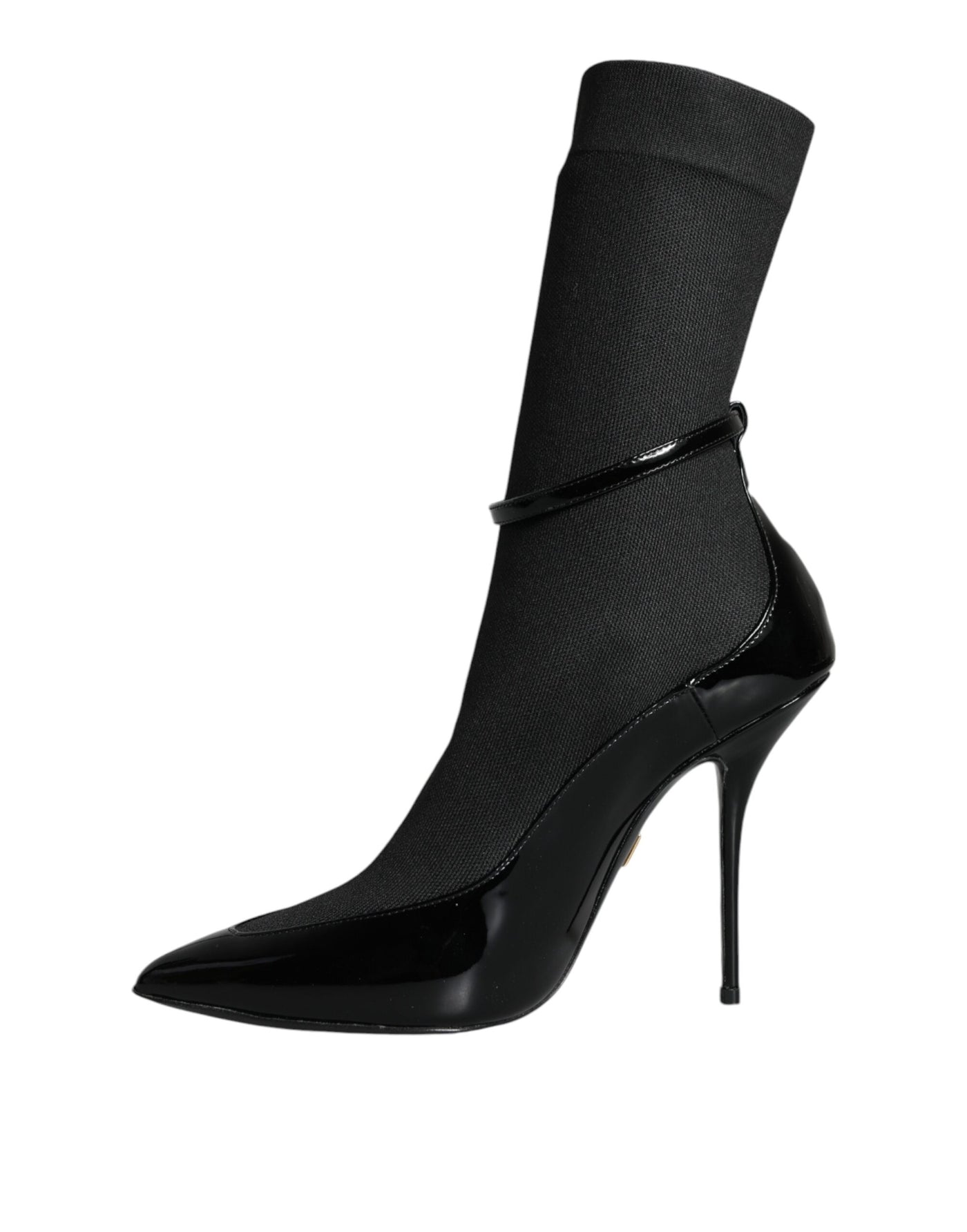 Dolce &amp; Gabbana Bottines à talons aiguilles en cuir noir Chaussettes Chaussures