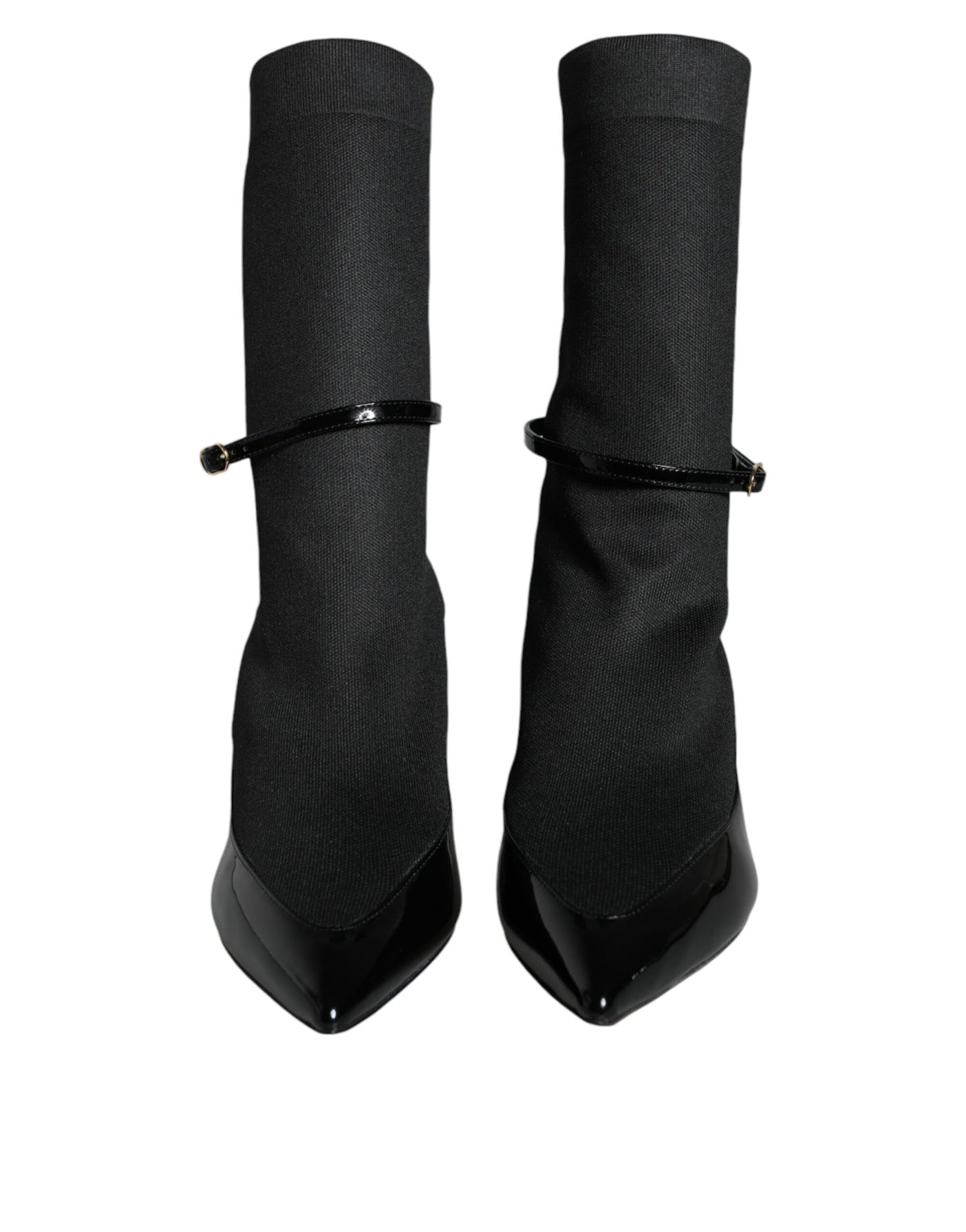 Dolce &amp; Gabbana Bottines à talons aiguilles en cuir noir Chaussettes Chaussures