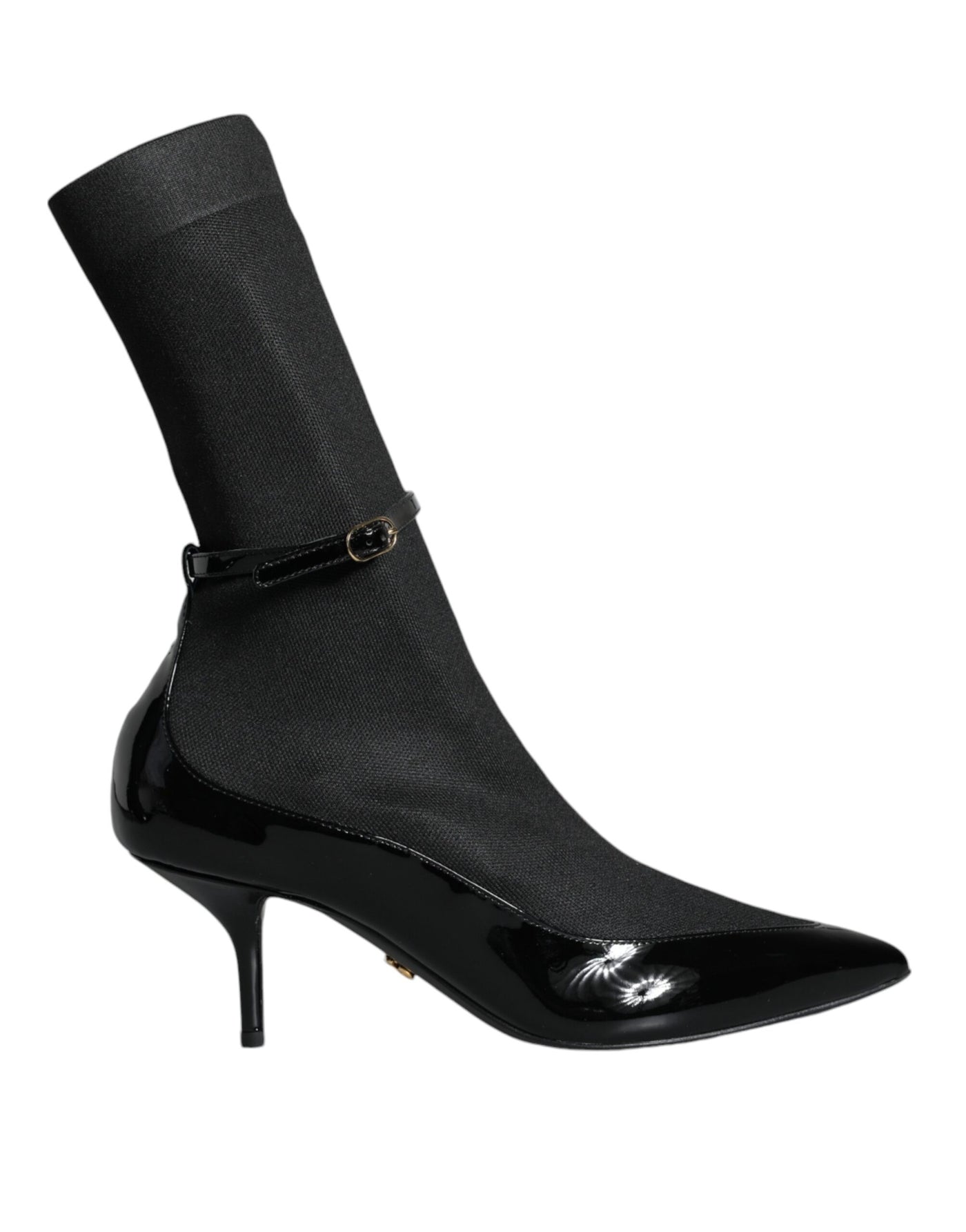 Dolce &amp; Gabbana Bottines à talons aiguilles en cuir noir Chaussettes Chaussures