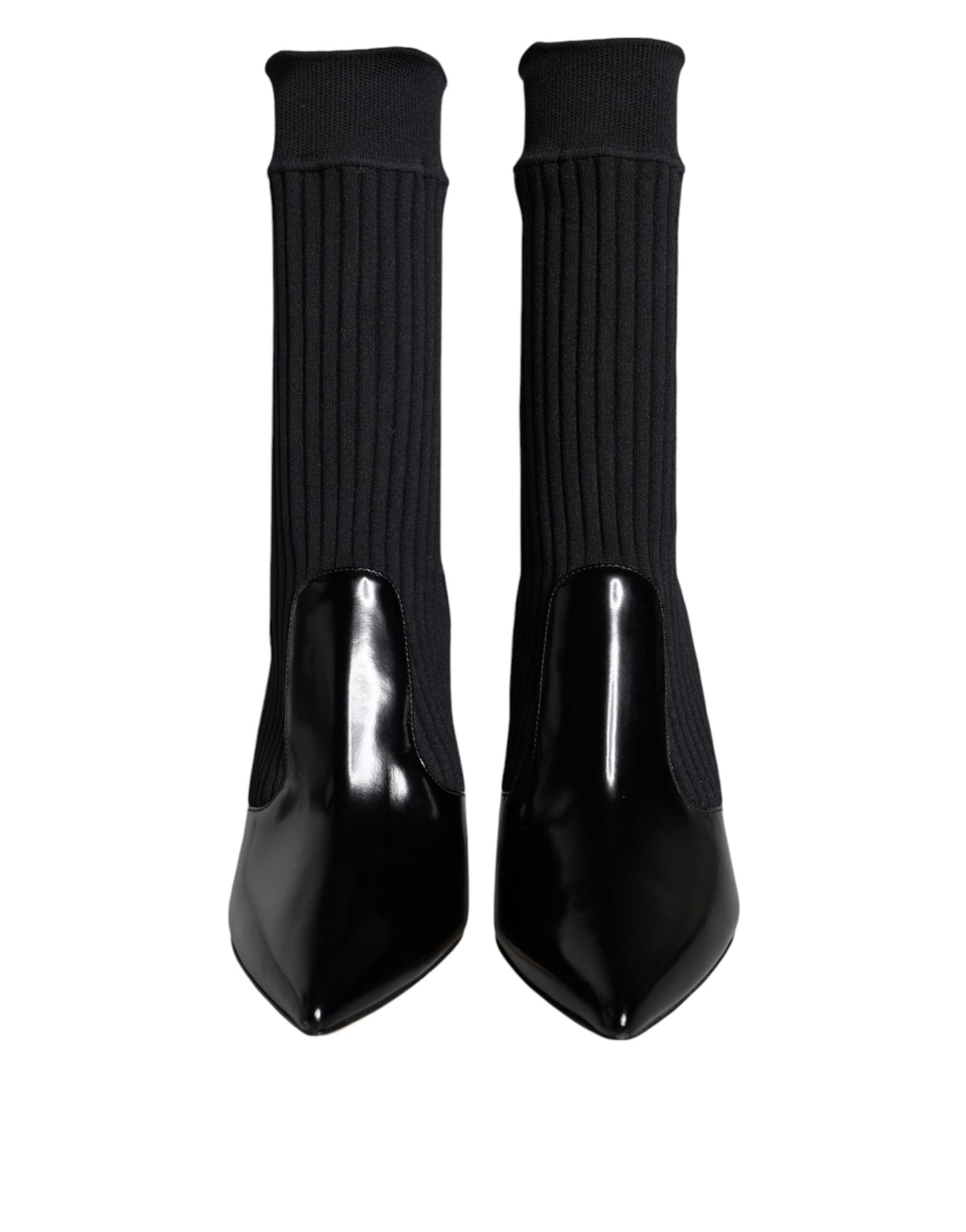 Dolce &amp; Gabbana - Bottines, chaussettes et talons aiguilles extensibles noirs