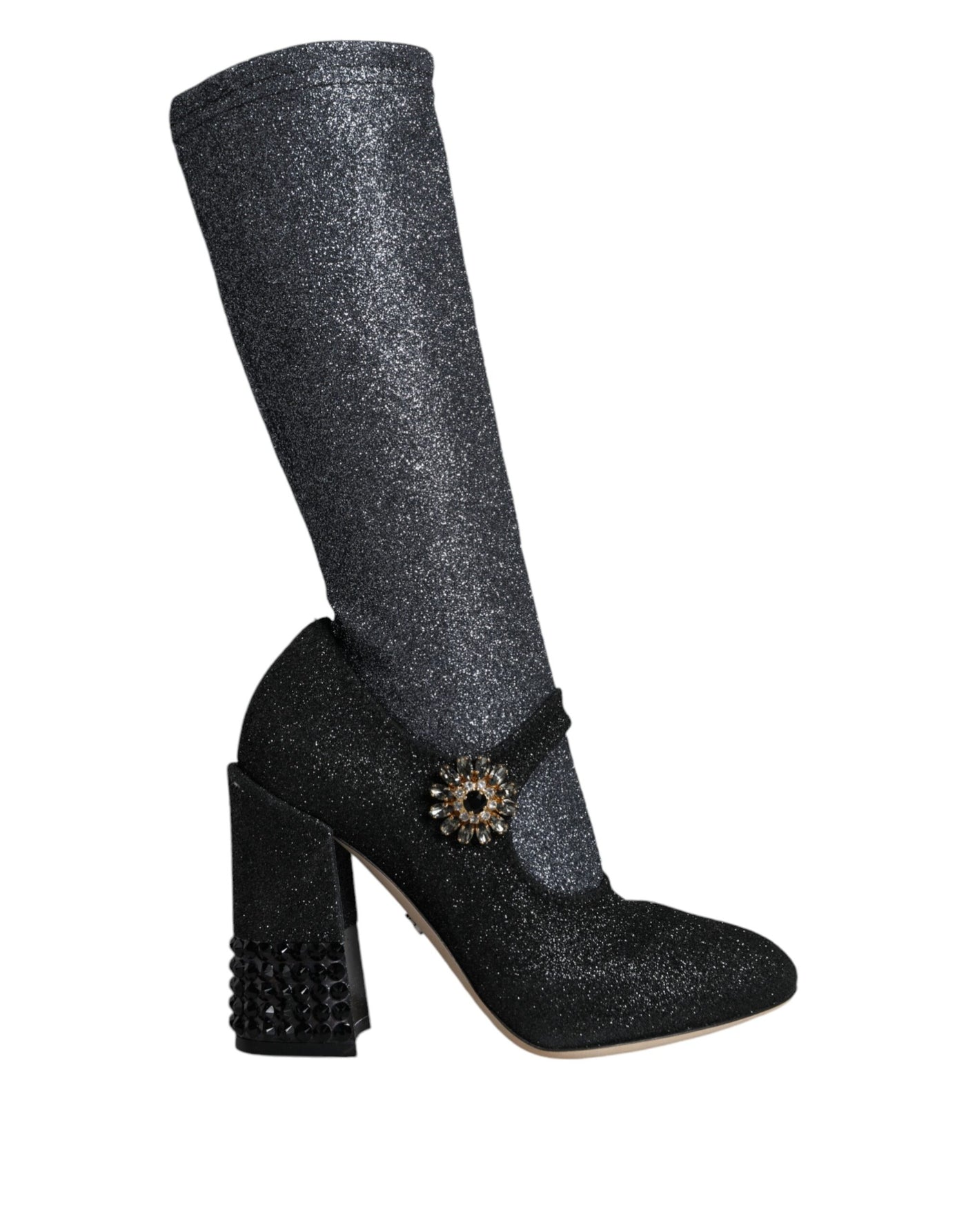 Bottines Mary Janes noires à cristaux Dolce &amp; Gabbana