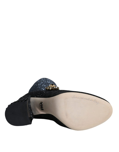 Bottines Mary Janes noires à cristaux Dolce &amp; Gabbana