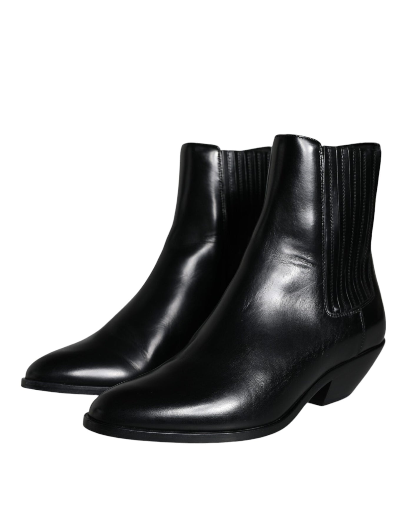Bottines en cuir noir Dolce &amp; Gabbana