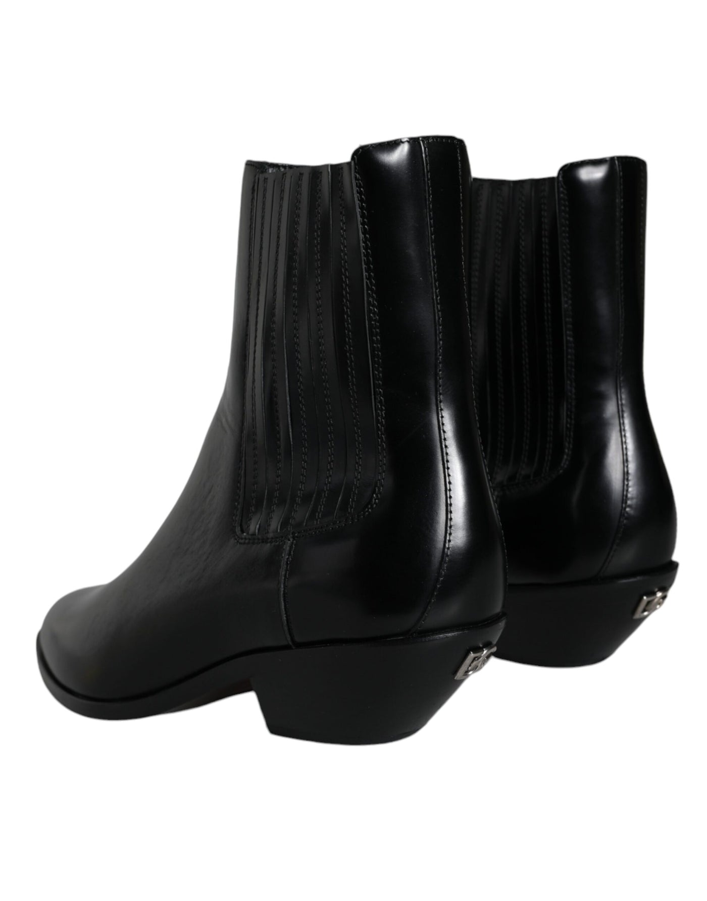 Bottines en cuir noir Dolce &amp; Gabbana