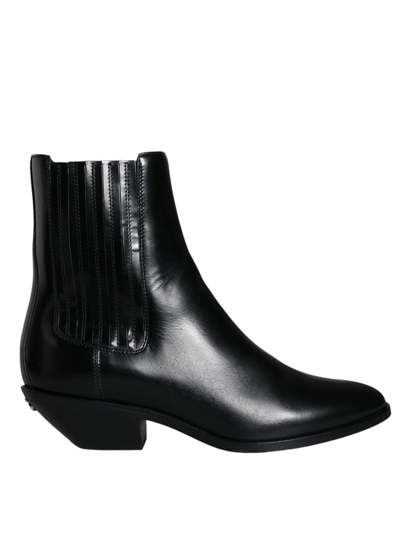 Bottines en cuir noir Dolce &amp; Gabbana