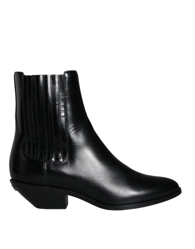 Bottines en cuir noir Dolce &amp; Gabbana