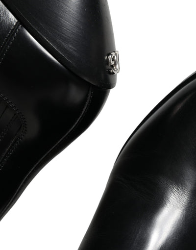 Bottines en cuir noir Dolce &amp; Gabbana