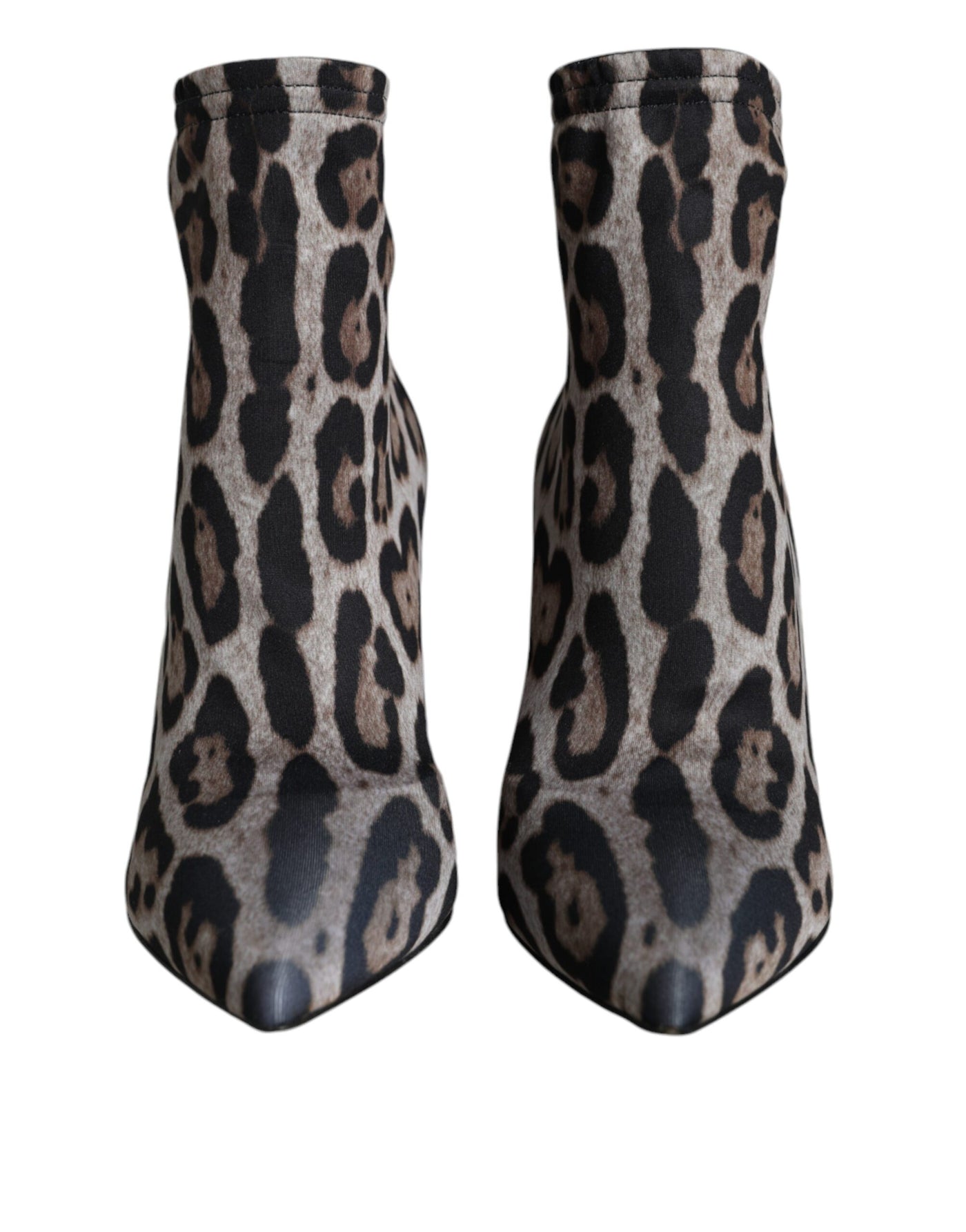 Bottines à talons extensibles léopard grises Dolce &amp; Gabbana