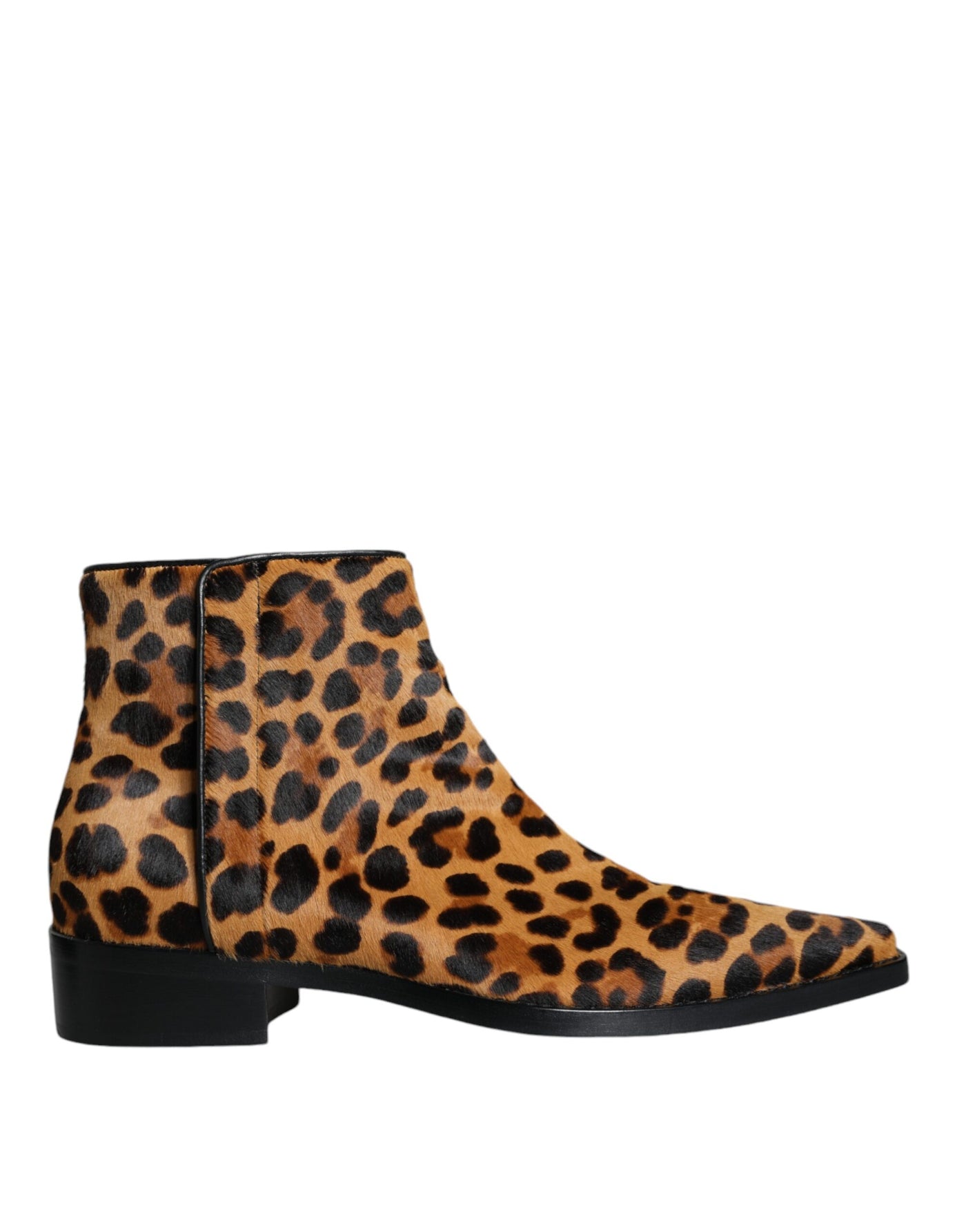 Dolce &amp; Gabbana Bruine Luipaard Kalfsbont Enkellaarsjes