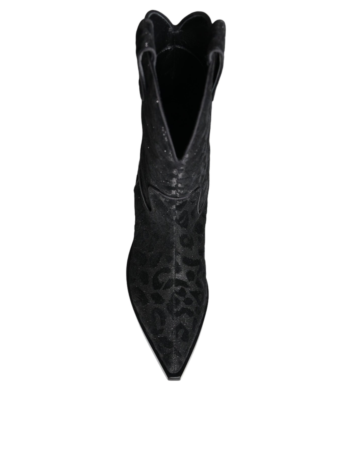 Bottes de cowboy léopard noires et grises Dolce &amp; Gabbana