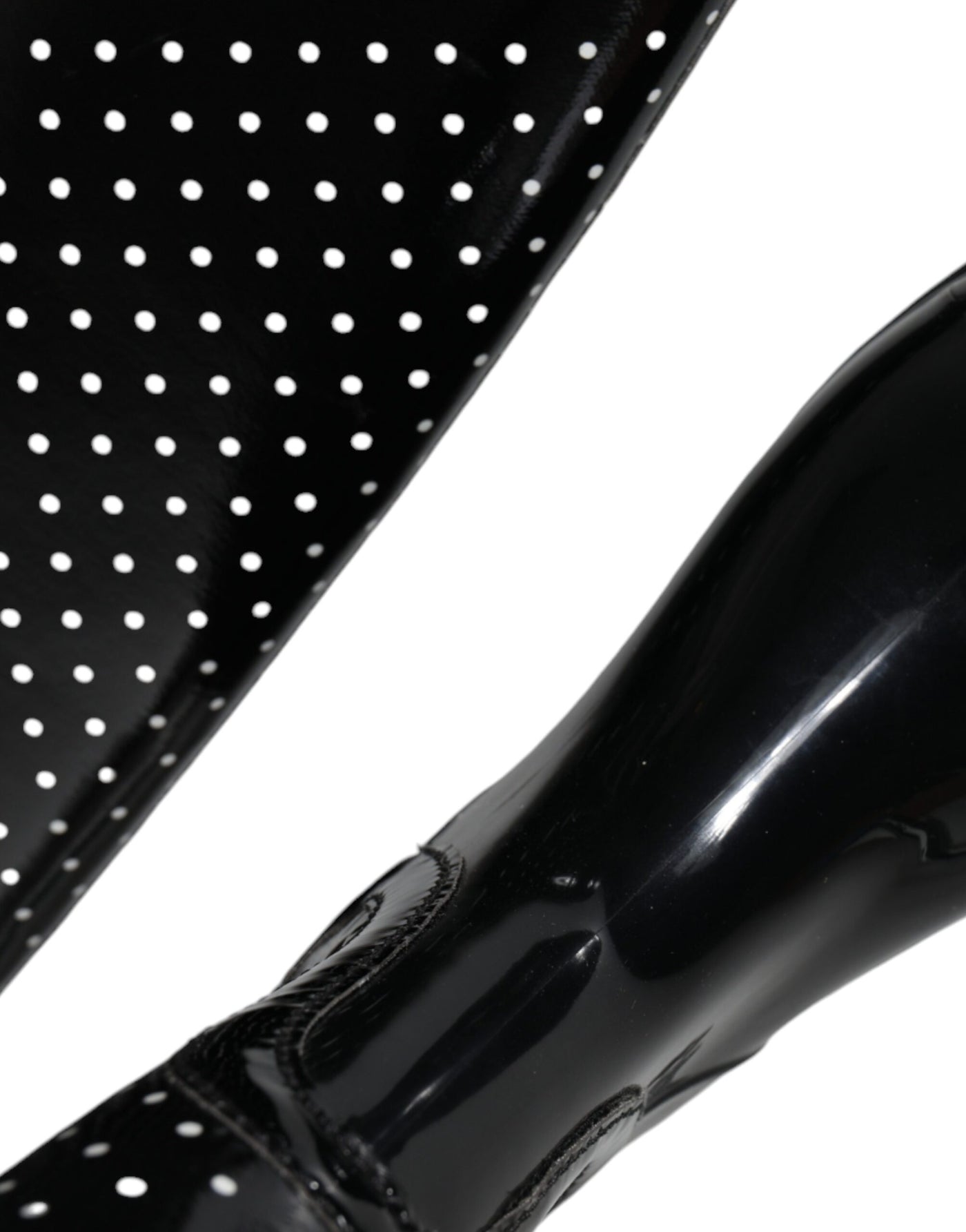 Bottes hautes en caoutchouc noires à pois Dolce &amp; Gabbana