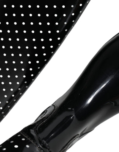 Bottes hautes en caoutchouc noires à pois Dolce &amp; Gabbana