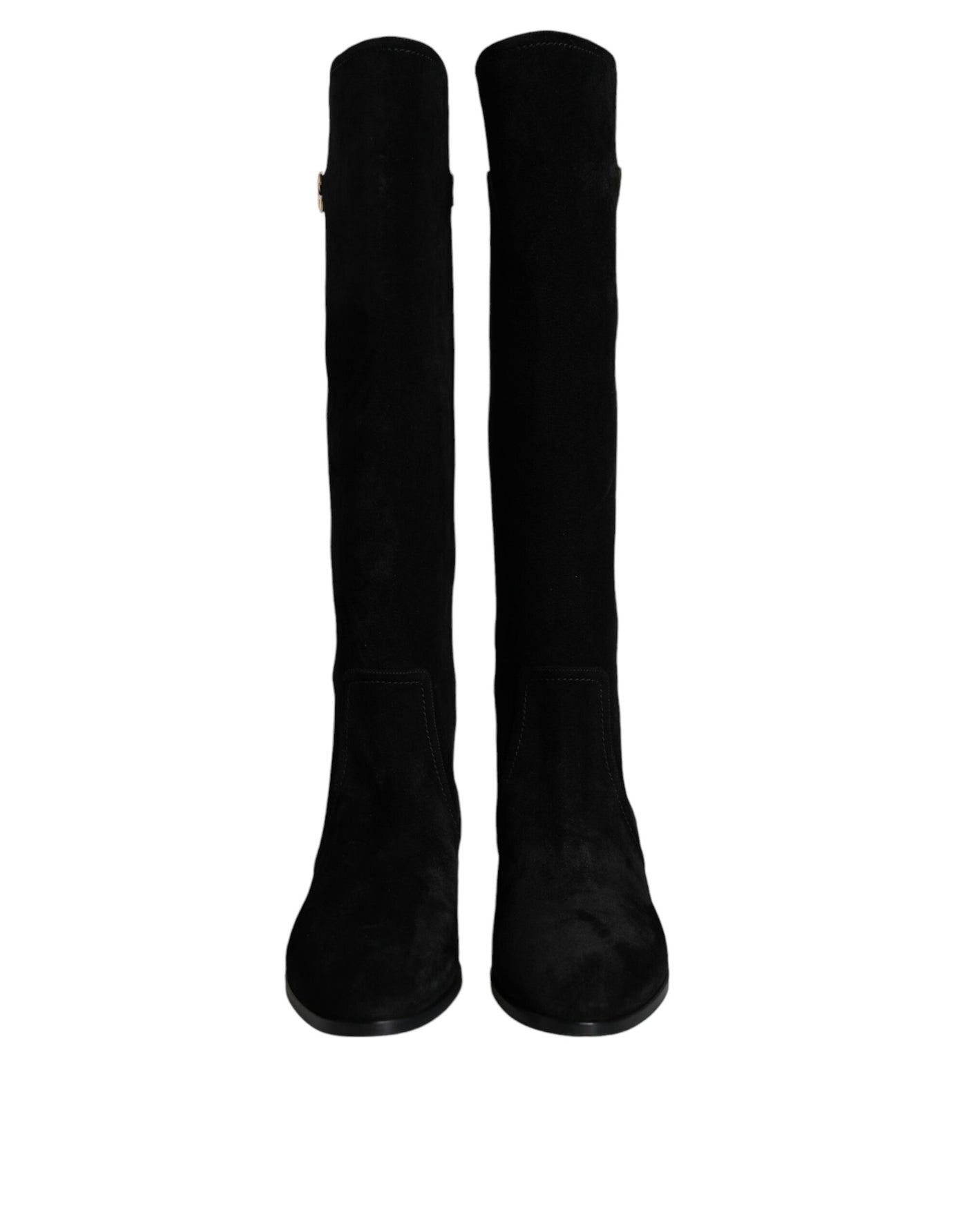 Bottes hautes en daim noir Dolce &amp; Gabbana