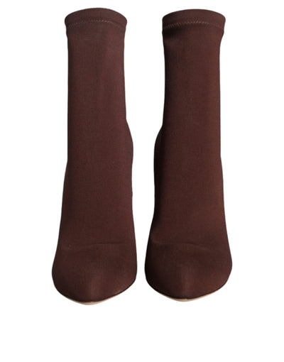 Chaussures à talons aiguilles marron Dolce &amp; Gabbana, chaussettes, bottines