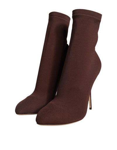 Chaussures à talons aiguilles marron Dolce &amp; Gabbana, chaussettes, bottines