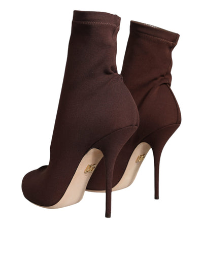 Chaussures à talons aiguilles marron Dolce &amp; Gabbana, chaussettes, bottines