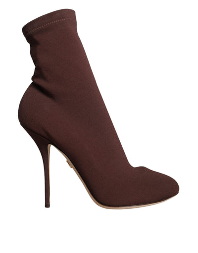 Chaussures à talons aiguilles marron Dolce &amp; Gabbana, chaussettes, bottines