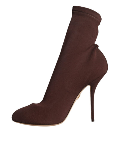 Chaussures à talons aiguilles marron Dolce &amp; Gabbana, chaussettes, bottines