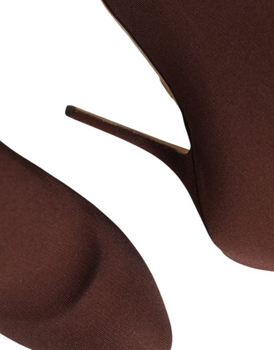 Chaussures à talons aiguilles marron Dolce &amp; Gabbana, chaussettes, bottines