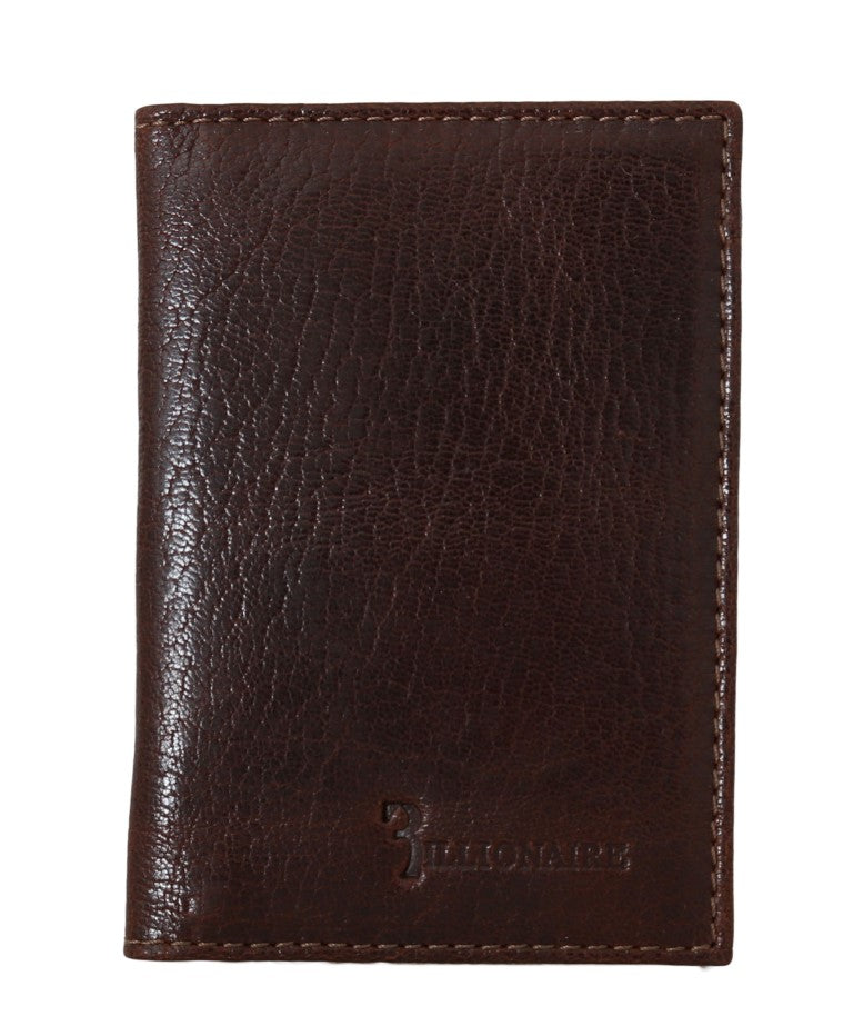 Billionaire Italiaanse Couture Bruine Leren Bifold Portemonnee