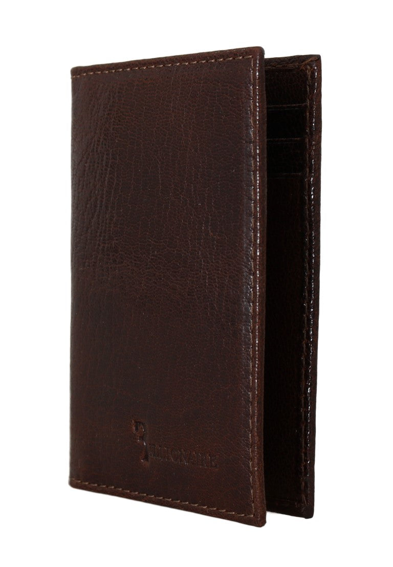 Billionaire Italiaanse Couture Bruine Leren Bifold Portemonnee