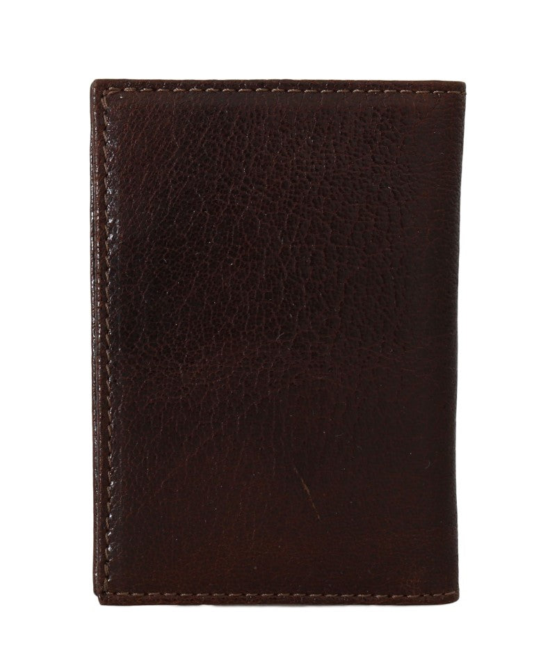 Billionaire Italiaanse Couture Bruine Leren Bifold Portemonnee