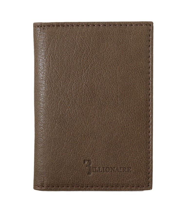 Billionaire Italiaanse Couture Bruine Leren Bifold Portemonnee