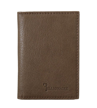 Billionaire Italiaanse Couture Bruine Leren Bifold Portemonnee
