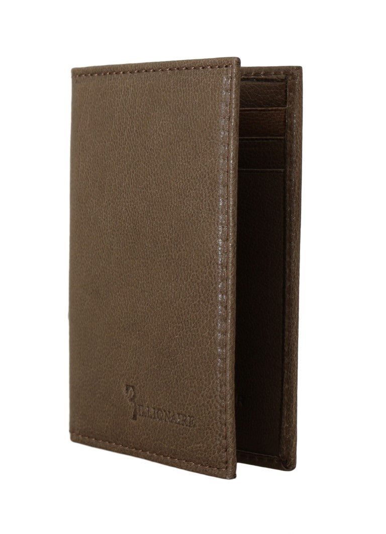 Billionaire Italiaanse Couture Bruine Leren Bifold Portemonnee