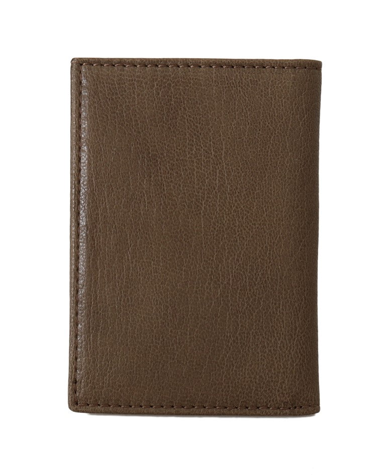 Billionaire Italiaanse Couture Bruine Leren Bifold Portemonnee