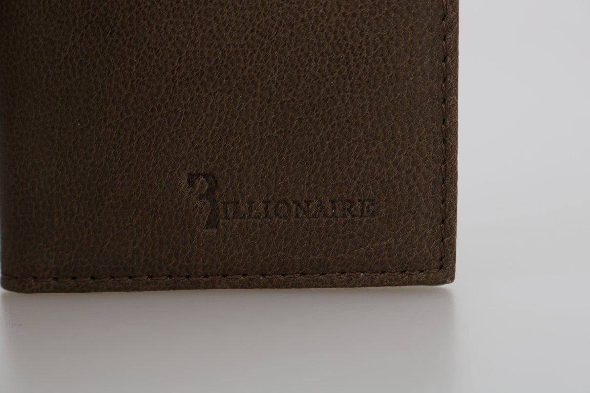 Billionaire Italiaanse Couture Bruine Leren Bifold Portemonnee
